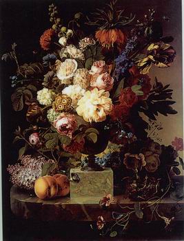 Floral, beautiful classical still life of flowers.055